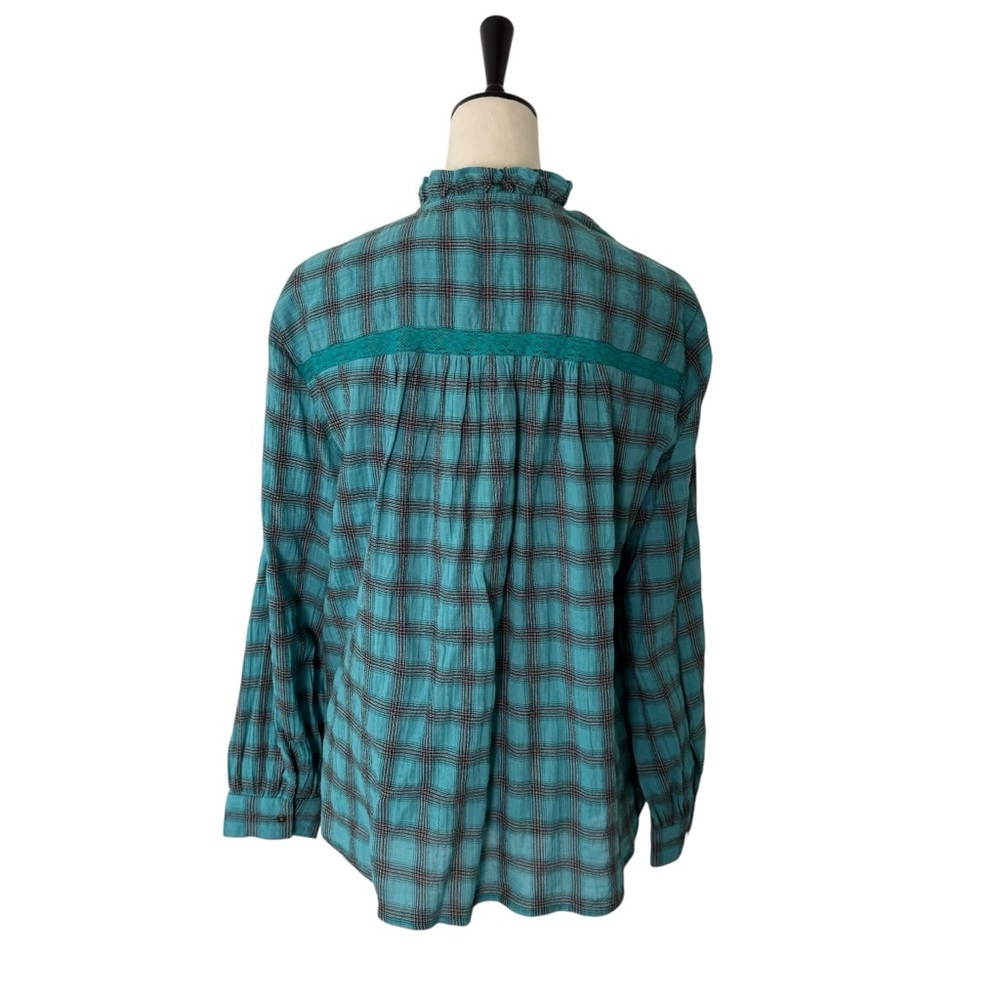 Sundance‎ Heather Highland Relaxed Fit Soft Button Front Blouse Top Size Medium - Picture 6 of 13